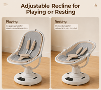 Electric Baby Swing with Bluetooth & Remote Control – 5-Speed Infant Rocker, Adjustable Recline, Mosquito Net, Music Player & Hanging Toys, Soft Breathable Fabric, Aluminium Frame, Beige Colour