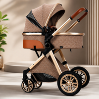 Luxury 2-in-1 High View Baby Stroller & Bassinet Pram | One-Hand Fold | Reversible Seat | Australian Standard Tested | Grey
