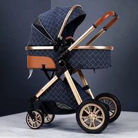 Luxury 2-in-1 High View Baby Stroller & Bassinet Pram | One-Hand Fold | Reversible Seat | Australian Standard Tested | Grey