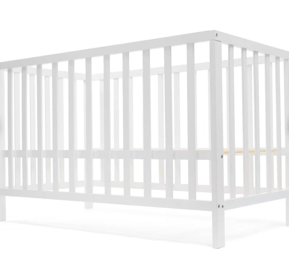 White wooden cot