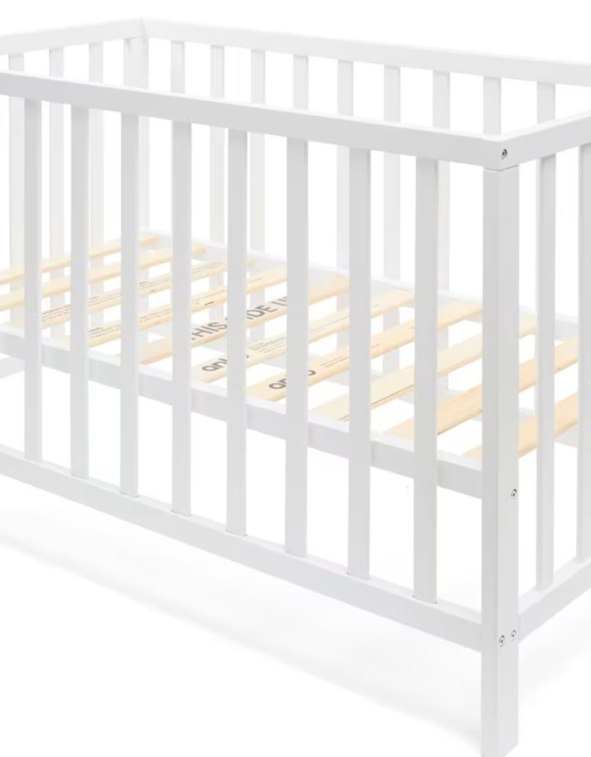 White wooden cot