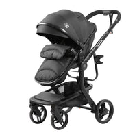 Luxury High Landscape Baby Stroller & Bassinet Travel System | One-Button Fold