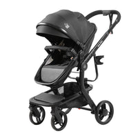 Luxury High Landscape Baby Stroller & Bassinet Travel System | One-Button Fold | High View | Australian Standard Certified | Baby Glide Black Stroller