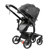 Luxury High Landscape Baby Stroller & Bassinet Travel System | One-Button Fold | High View | Australian Standard Certified | Baby Glide Black Stroller