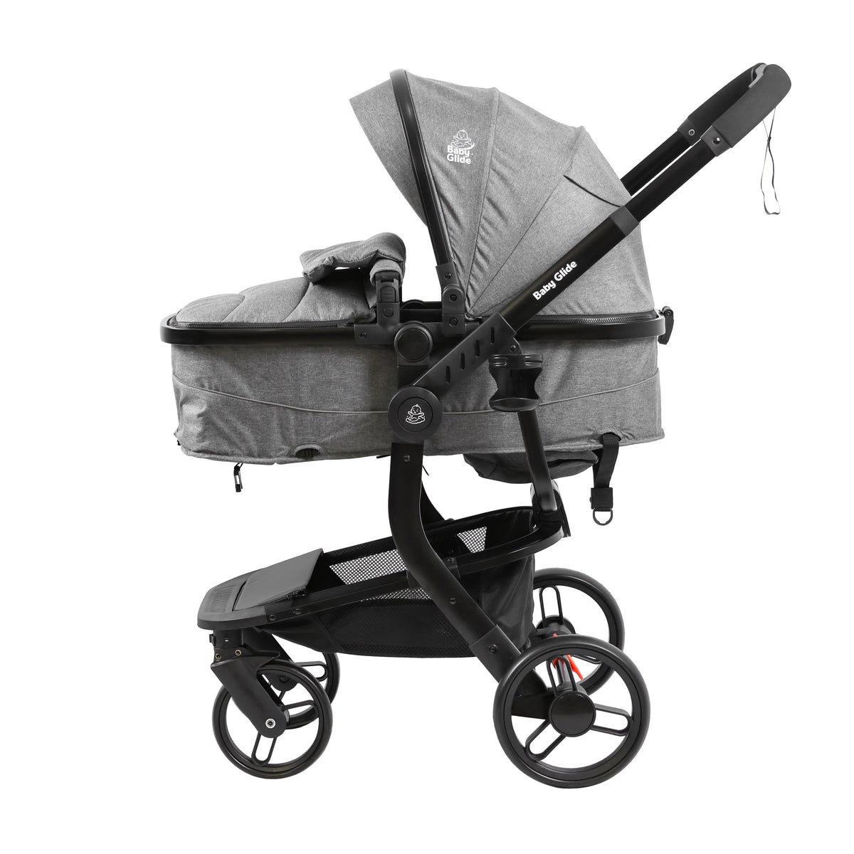 Baby Glide Luxury Reversible Baby Stroller – High Landscape Pram with Adjustable Push Handle, One-Hand Fold