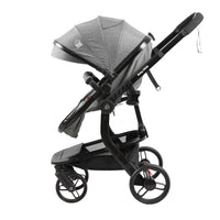 Baby Glide Luxury Reversible Baby Stroller – High Landscape Pram with Adjustable Push Handle, One-Hand Fold