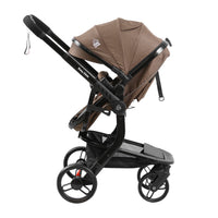 Baby Glide Luxury High View Baby Stroller with Reversible Seat, One-Hand Fold, UPF50+ Canopy, Cup Holder, Foot Cover, Safety Wrist Strap, Large Storage Basket & Australian Standard Certified