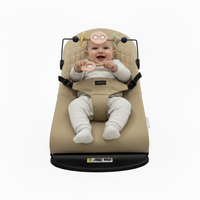 Baby Rocker Bouncer with Organic Cotton Cover, 3 Recline Positions & Toy Bar – Foldable Infant Seat with 3-Point Harness, Breathable & Removable Fabric, Strong Iron Frame, 0–12 Months, 20kg Capacity