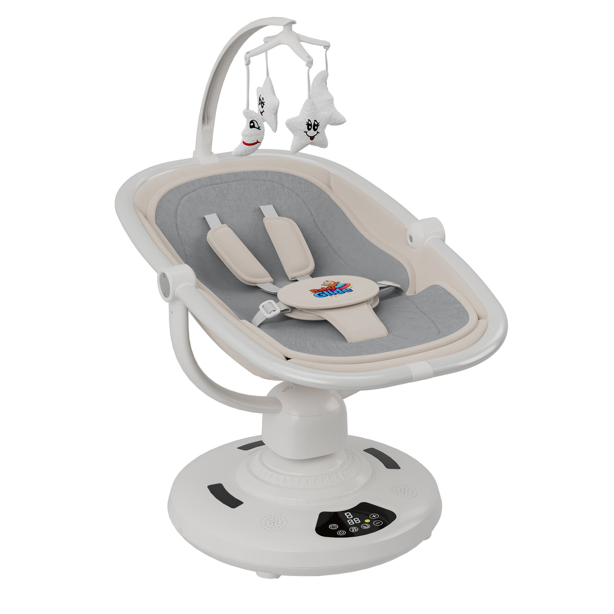 Baby Glide Electric Baby Swing – Smart Bluetooth Baby Rocker with Remote Control & 5 Swing Speeds,Blue