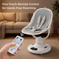 Baby Glide Electric Baby Swing – Smart Bluetooth Baby Rocker with Remote Control & 5 Swing Speeds,Blue