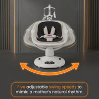 Baby Glide Electric Baby Swing – Smart Bluetooth Baby Rocker with Remote Control & 5 Swing Speeds,Black