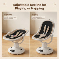 Baby Glide Electric Baby Swing – Smart Bluetooth Baby Rocker with Remote Control & 5 Swing Speeds,Black