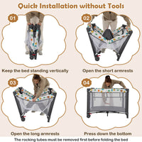 Baby Joy 5-IN-1 Baby Travel Cot Portable Bedside Baby Crib Co Sleeper Portacot Foldable