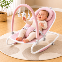 Premium Baby Bouncer Seat with Adjustable Backrest, Soft Cushion & Interactive Toy Bar